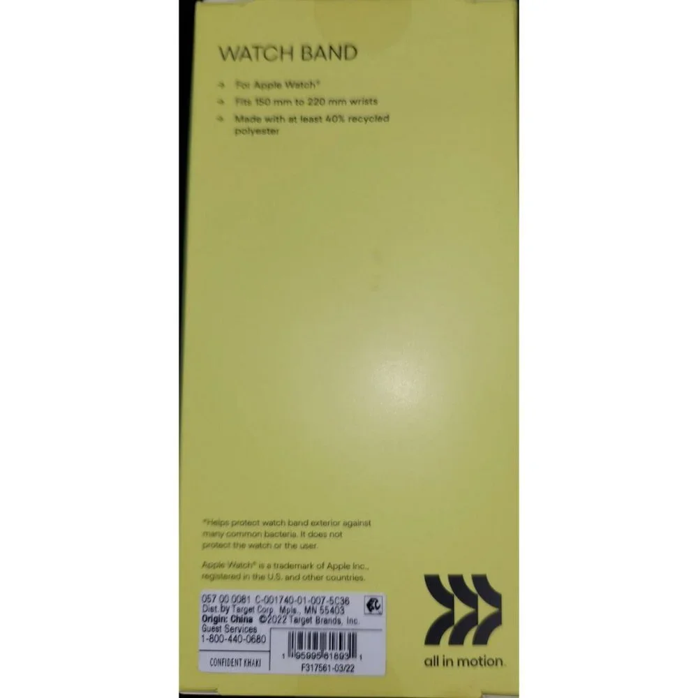All In Motion Apple Watch Nylon Band 42/44/45 MM Gray